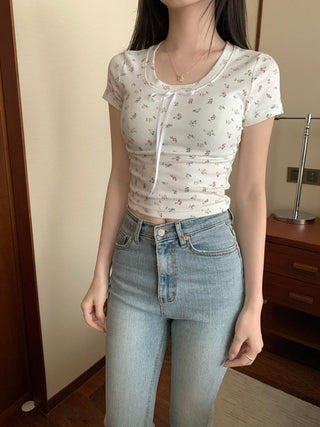 Circles Bow  Short sleeved top