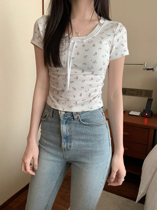 Circles Bow  Short sleeved top