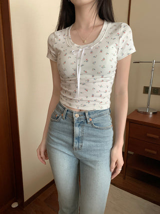 Circles Bow  Short sleeved top