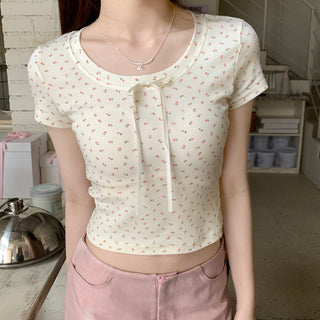 Circles Bow  Short sleeved top