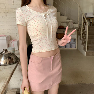 Circles Bow  Short sleeved top