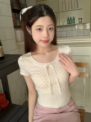 Circles Bow  Short sleeved top