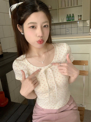 Circles Bow  Short sleeved top