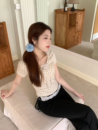 Circles Bow  Short sleeved top