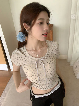 Circles Bow  Short sleeved top