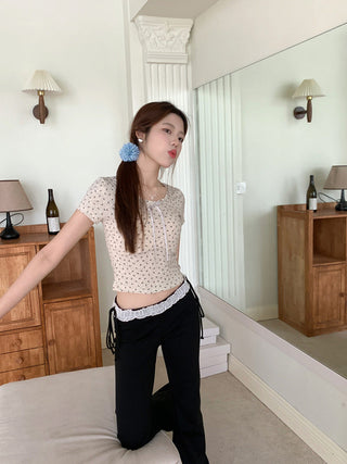 Circles Bow  Short sleeved top