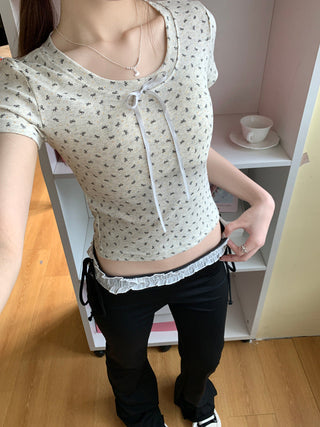 Circles Bow  Short sleeved top