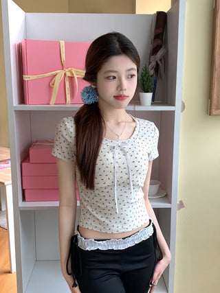 Circles Bow  Short sleeved top