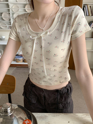 Circles Bow  Short sleeved top