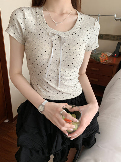 Circles Bow  Short sleeved top