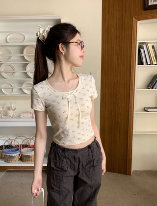 Circles Bow  Short sleeved top