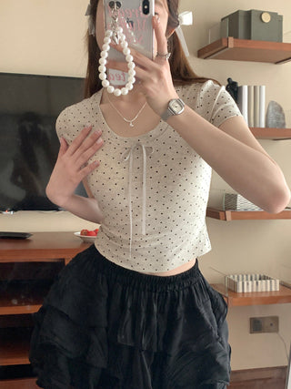 Circles Bow  Short sleeved top