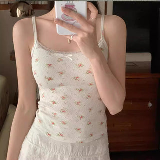 sweet lace stitching bow short  top