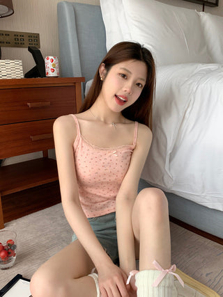 sweet lace stitching bow short  top
