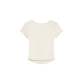 thin folds short sleeved wild top