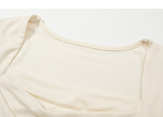 thin folds short sleeved wild top