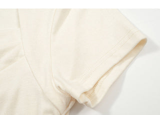 thin folds short sleeved wild top