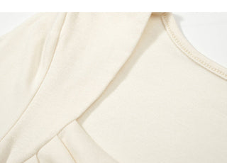 thin folds short sleeved wild top