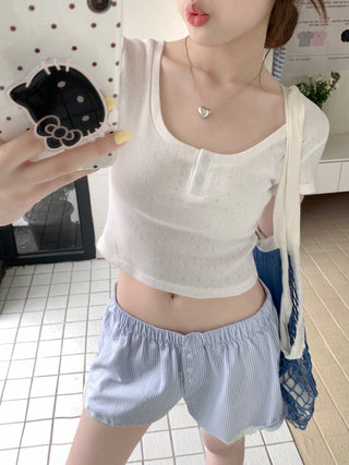 Flower Short Sleeve crop Top