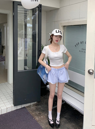 Flower Short Sleeve crop Top