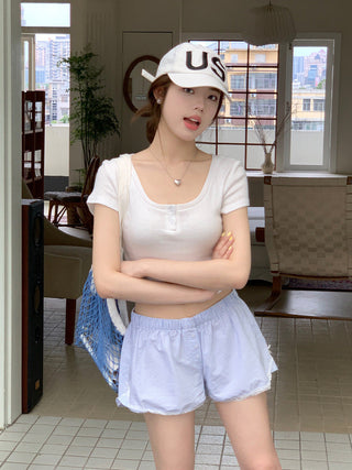 Flower Short Sleeve crop Top