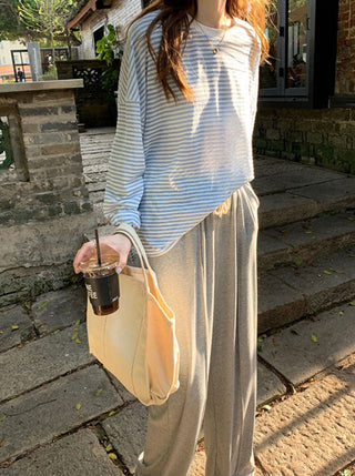Loose round neck sunscreen long sleeved shirts