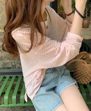 Loose round neck sunscreen long sleeved shirts
