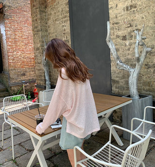 Loose round neck sunscreen long sleeved shirts