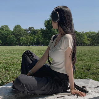 Korean wrapping apron fake two pieces pants