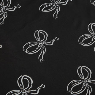 Bow printed net gauze skirt
