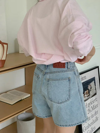 Chic retro loose striped striped shirt