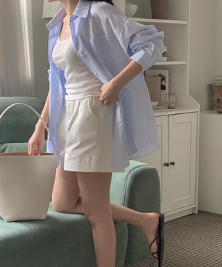 Chic retro loose striped striped shirt