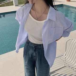 Stripped Drop Shoulder Shirt