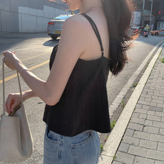 Slim solid color vest top