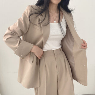 Solid Color Blazer and Pant Sets