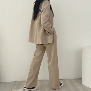 Solid Color Blazer and Pant Sets