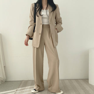 Solid Color Blazer and Pant Sets