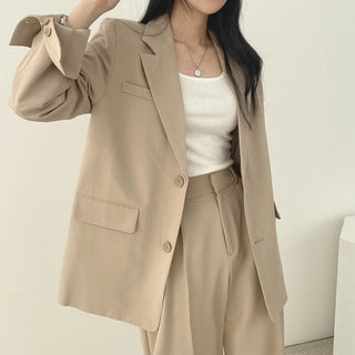 Solid Color Blazer and Pant Sets