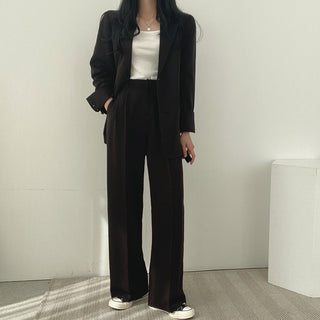 Solid Color Blazer and Pant Sets