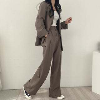 Solid Color Blazer and Pant Sets