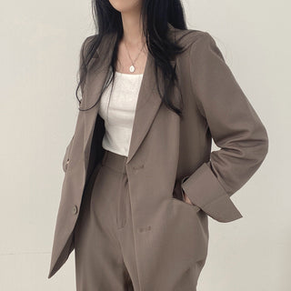 Solid Color Blazer and Pant Sets