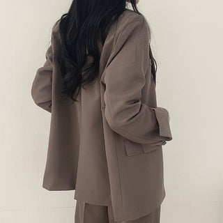 Solid Color Blazer and Pant Sets