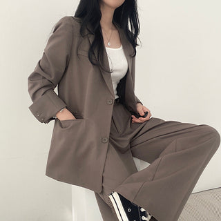 Solid Color Blazer and Pant Sets