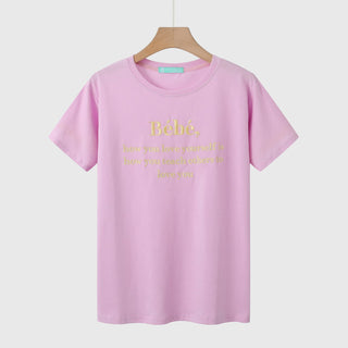 Embroidery round neck T -shirt