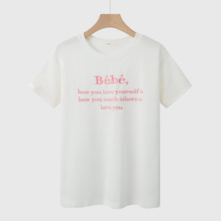 Embroidery round neck T -shirt