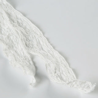 Lace strap long sleeve cropped jersey
