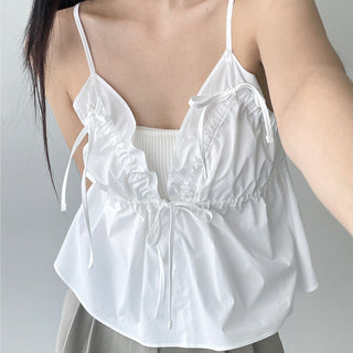 Lace flower short-sleeved top
