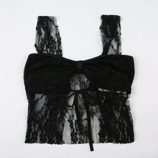 Y2k lace strap top