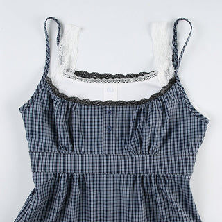 Fake two pieces of lace stacking top