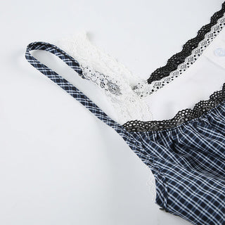 Fake two pieces of lace stacking top